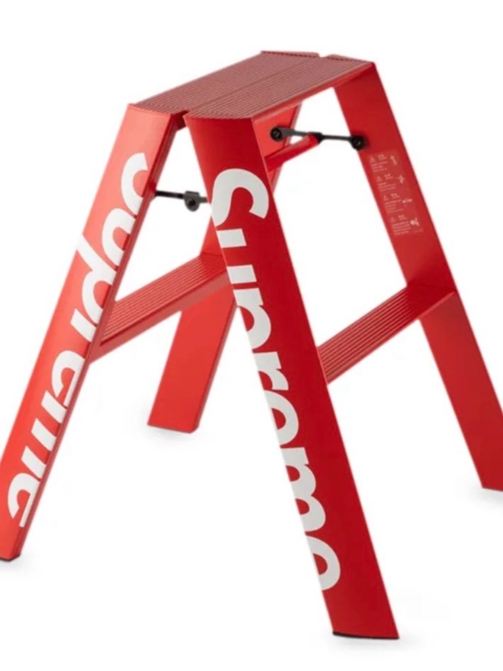Supreme Red Folding Step Stool with White Logo